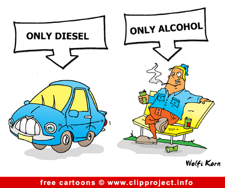 Diesel and Alcohol Cartoon free