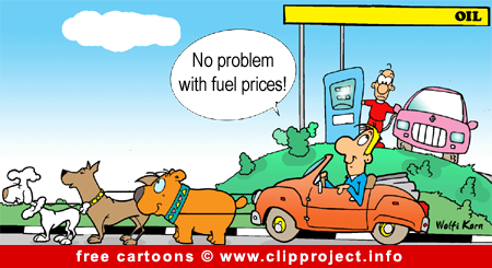 Free automotive cartoon - Fuel prices