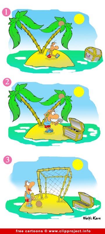 Island cartoon strip free - soccer comics free