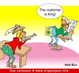 Customer is King Cartoon free - Business Cartoons for free