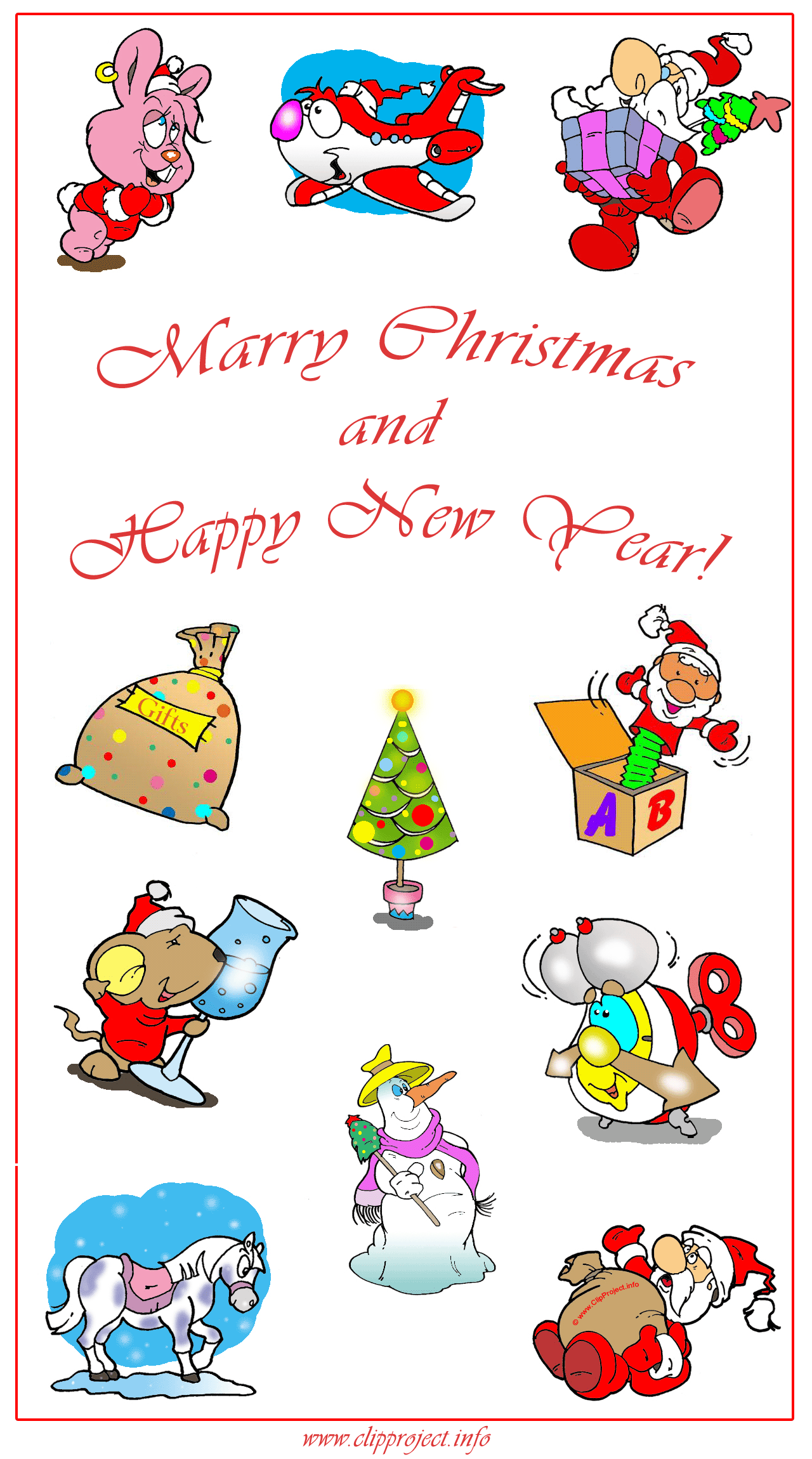 Christmas and New Year Free Cartoon Clipart, Cliparts, Clip Art, Images, Image, Download Online free