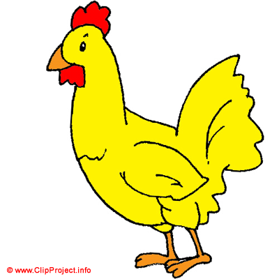 Cartoon hen - Printable pictures of animals
