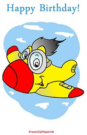 Aircraft clip art free - Happy Birthday clip art free