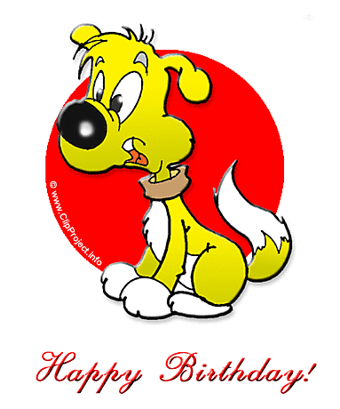 Cartoon dog clip art free - Happy Birthday clip art free