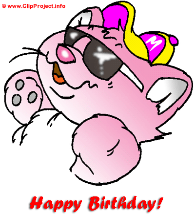 Coll cat - Happy Birthday clip art free