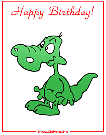 Funny crocodile - Happy Birthday clip art free