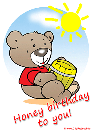 Honey Bear - Happy Birthday clip art free