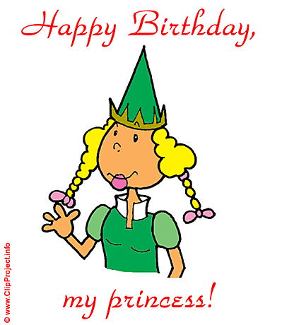 Nice Princess - Happy Birthday clip art free