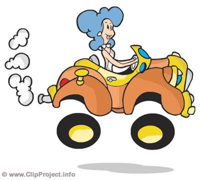 Woman driving car funny image clip art
