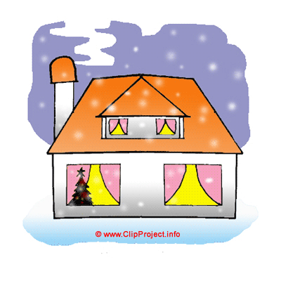 Winter clip art house free