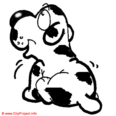 Dog black and white clipart