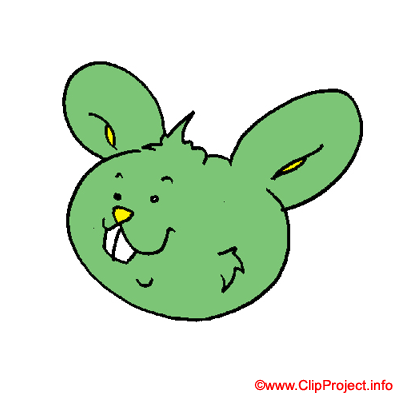 Green bunny - Happy Easter clip art