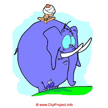 Blue elephant - Zoo clip art free