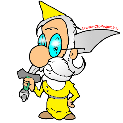 Gnome with sword cartoon image