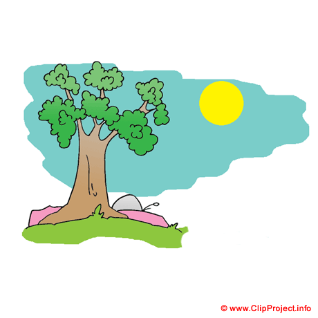 Tree and Sun clip art free