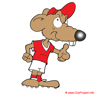 Mouce soccer player cartoon