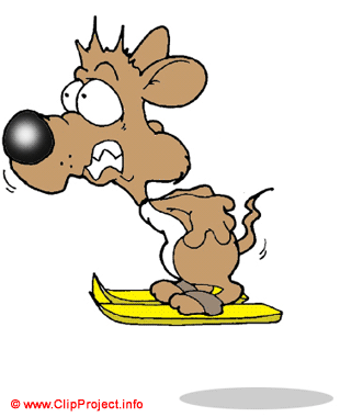 Mouse and ski clipart free