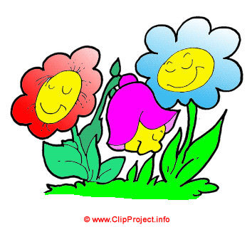 Funny cartoon flowers free