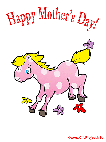 Happy Mother's Day greeting card free horse