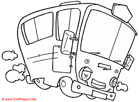 Bus coloring sheet - Free painting book