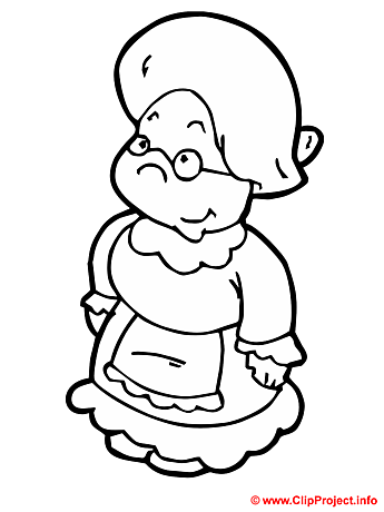 Granny coloring sheet - Free painting book