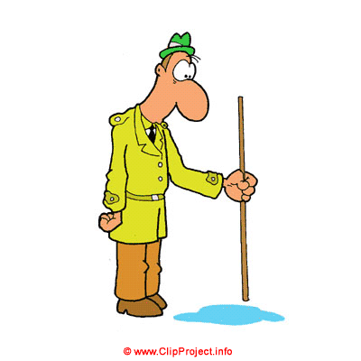 Man and puddle clipart image