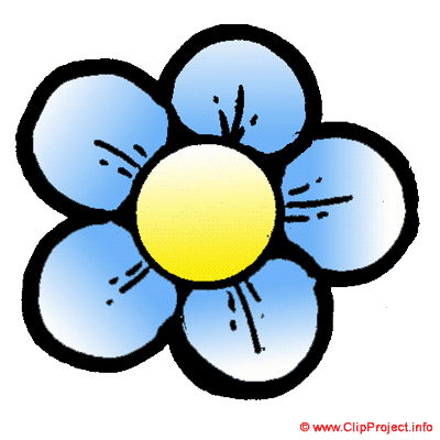 Blue flower cartoon - Plant clipart free
