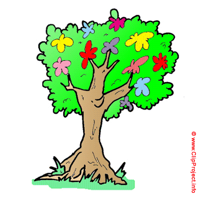 Tree with flowers clipart picture free