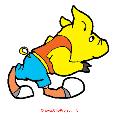 Pig Jogger cartoon image - Sports images