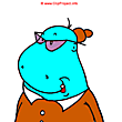 Funny hippo clip art - Animal clipart