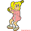 Baseball girl cartoon free