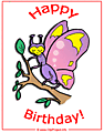 Butterfly card - Happy Birthday clip art free