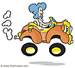 Woman driving car funny image clip art