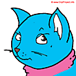 Blue cat clip art free