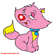 Pretty pink kitty clipart cartoon image