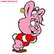 Pink rabbit clip art free