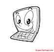 Computer black and white clip art free