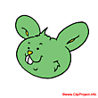 Green bunny - Happy Easter clip art