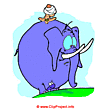Blue elephant - Zoo clip art free