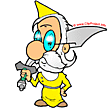 Gnome with sword cartoon image