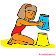 Playing girl on the beach image free clipart