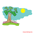 Tree and Sun clip art free