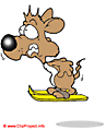 Mouse and ski clipart free