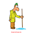 Man and puddle clipart image
