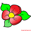 Red flower clipart image - Plant clip art free