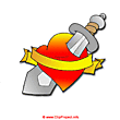 Heart and sword clip art